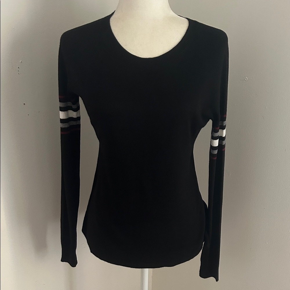 Pink Republic Black Long Sleeve Scoop Neck Sweater sz S